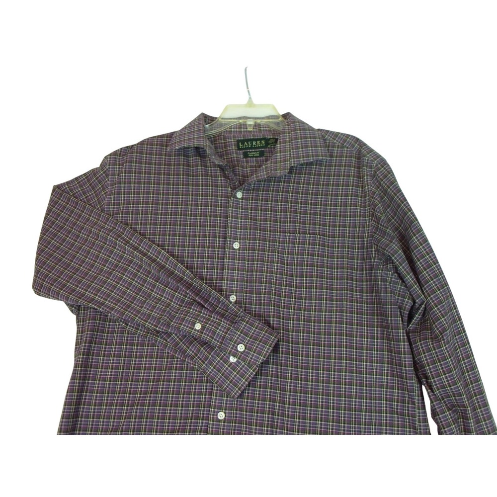 LAUREN RALPH LAUREN Mens Sz 17 34/35 Button Down‎ Shirt Classic Fit No Iron